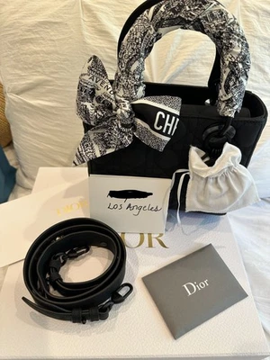 Small Lady Dior My ABCDior Bag Black Ultramatte Cannage Calfskin; BRAND NEW - Image 1 of 4