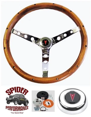 1969-1981 Pontiac wood steering wheel 15" CLASSIC WALNUT - Image 1 of 4