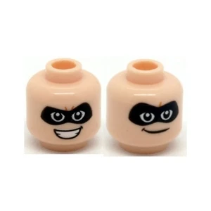 LEGO - Minifig, Head Black Mask, Smirk / Open Smile Pattern (Mr. Incredible) - Picture 1 of 1
