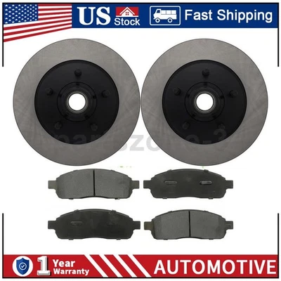 Pastilha de freio rotor de freio dianteiro 3 peças para Ford Lobo 4.6L 2005 2006 2007 2008 2009 - Imagem 1 de 4