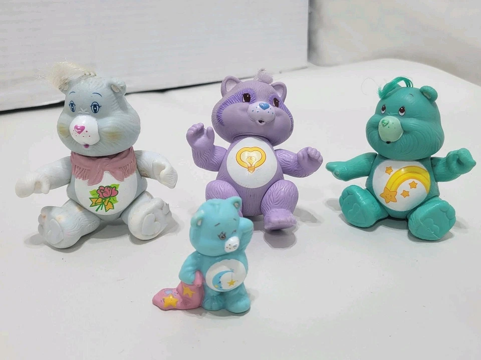 Lote de 4 figuras vintage de PVC Care Bears 1983 AGC Hong Kong Foto 1 de 4