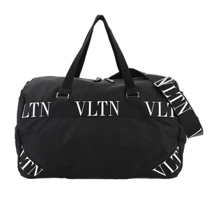 VALENTINO GARAVANI VLTN Boston Shoulder Bag Nylon Black White Purse 90275299 - Picture 1 of 10