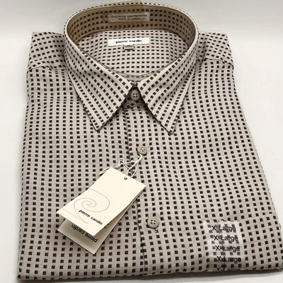 NEW Pierre Cardin Men’s Button Down Shirt Ran Gray Burgundy XL (17-17.5)  - Image 1 of 4