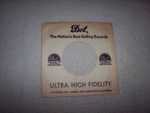 EARLY DOT RECORDS 7 INCH 45 RPM ORIGINAL SLEEVE ONLY  *NO SPLITS*  #37 - Picture 1 of 2