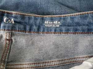 C&A neuwertige Jeans High Waist Slim Blau schmales Bein Stretch Gr. 46 TOP - Bild 1 von 13