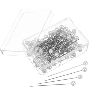 100 Pcs Sewing Pins Pearl Miss with Large Heads Straight Fine for No Ornaments - Picture 1 of 11