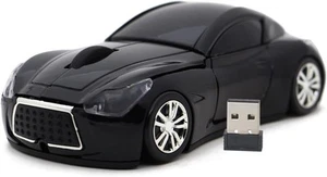 Computer Wireless Mouse Car Shape Optical Mice USB 2.4Ghz for PC Laptop Black - Picture 1 of 4