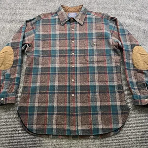 Parches de codo vintage Pendleton 100 % lana virgen para hombre grandes L/S a cuadros - Imagen 1 de 8