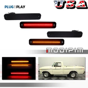 4PCS Smoke LED Front & Rear Side Marker Lights For 1973-1979 Ford F Series Truck - Picture 1 of 11