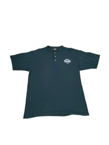 Camisa Harley-Davidson Motorcycles Henley Para Hombre L Verde azulado oscuro cuello redondo manga corta - Imagen 1 de 8