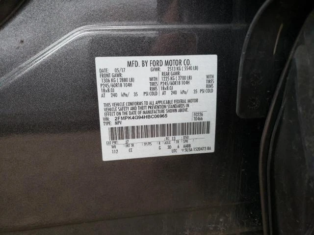 2017 Ford Edge Right Door Mirror Assembly Grey 451698 72K Miles Used - Imagem 1 de 4