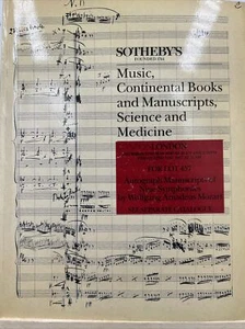 Sotheby Catalog: Autographed Manuscripts of Nine Symphonies by Mozart Cover-1987 - Picture 1 of 9
