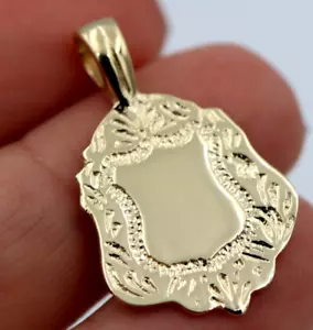 Kaedesigns New Genuine Solid 9K 9ct Yellow Gold Shield FOB Pendant-Free Post - Bild 1 von 20