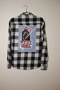 Star Wars Vader Flanellhemd Upcycled Custom Rückenaufnäher Herren M - Bild 1 von 3