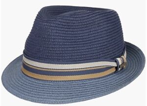 Stetson Sun Guard Summer Toyo Straw Hat Trilby Hat Licano 23 Blue New Trend
