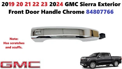 2019 20 21 22 23 2024 GMC Sierra Exterior Front Door Handle Chrome 84807766 - Image 1 of 4