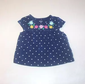 Top de algodón bordado a lunares azul marino blanco Carter para niña 6 meses - Imagen 1 de 2