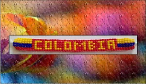 PULSERA DE CUENTAS BANDERA COLOMBIA HECHA A MANO REGALO PERSONALIZADO PAÍS PERSONALIZADO - Imagen 1 de 1