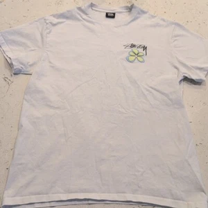 Stussy Men’s Flower White Tee T - Shirt Size XLarge XL - Picture 1 of 13