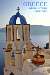 Poster da viaggio Grecia Santorini stile vintage retrò 20 x 30 arte da parete anni 30 - Foto 1 di 1