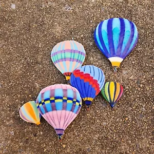 Bovano of Cheshire Hot Air Balloon Copper Enamel Wall Art 2 Pieces Handmade USA - Picture 1 of 2