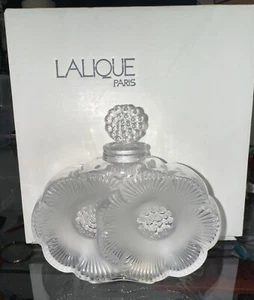 Lalique Perfume Bottle Flacon Deux Fleurs Two Flowers Anemone Signed With Box - Picture 1 of 3