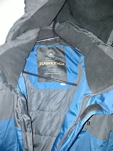 Hawke & Co Performance Softshell Hoodie Blue & Black Jacket Large - Picture 1 of 6