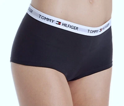TOMMY HILFIGER 棉休闲海军蓝白色 BoyShort 内裤新款女式 L 码 7 LG — 第 1/4 张图片