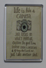 FRIDGE MAGNET ❤ LIFE IS LIKE A CAMERA CAPTURE THE GOOD TIMES FOCUS ON IMPORTANT