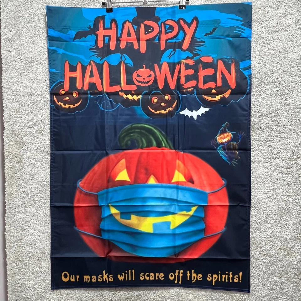 Apliques de letreros de Halloween bandera de jardín escena de luna y murciélago 28" X 40" Foto 1 de 4