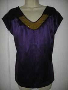 Blusa Top SEE BY CHLOE Seda Cuello en V Tachonado Púrpura - Imagen 1 de 10