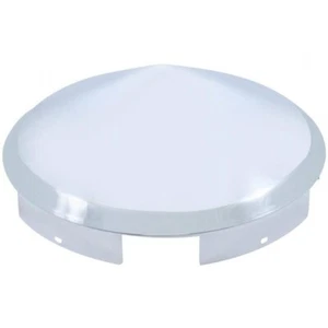 Chrome Even 5 Notched Pointed Front Hubcap With 1 Inch Lip - Picture 1 of 3