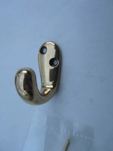 Liberty Hardware B46101C-PL-C Single Soled Polished Brass Hook 1-1/4" 2 Pack - Picture 1 of 2