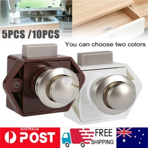5/10PCS Push Button Drawer Cupboard Door Catch Lock Caravan Cabinet Latch AU*HOT - Picture 1 of 28
