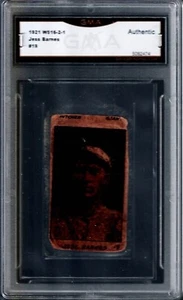 1921 W516-2-1 W516 #19 Jess Jesse BARNES GMA A Hand Cut Strip, N.Y Giants - Picture 1 of 3