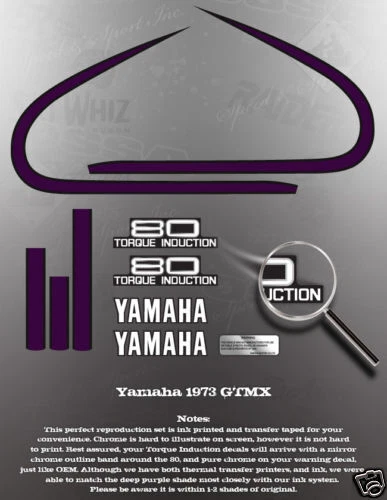 YAMAHA 1973 GTMX GT80 GTMXA ENDURO DECAL GRAPHIC KIT - Image 1 of 1