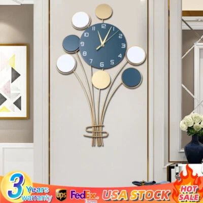 25inch Height Balloon Bouquet Metal Wall Clock Art Hanging Sculpture Home Decor - Image 1 of 4