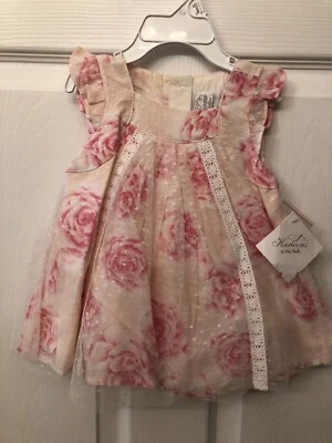 NWT Heirlooms by Polly Flinders Baby Girl Tulle Pink flowered Dress size 6 mo. Foto 1 de 4