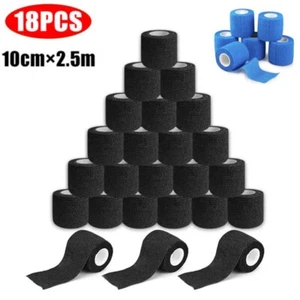 18 Rolls Cohesive Elastic Bandage Self Adhesive Wrist Ankle Gauze Tape Vet Wrap - Picture 1 of 14