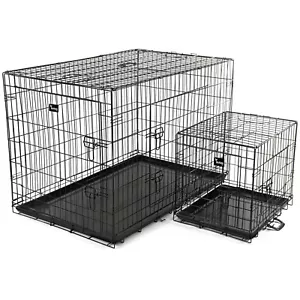 Dog Cage Pet Puppy Metal Training Crate Carrier Black S M L XL XXL sizes - Picture 1 of 71