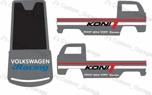 Koni vw T2 pickup white toner water slide decal For 1/64 scale custom diecast - Picture 1 of 1