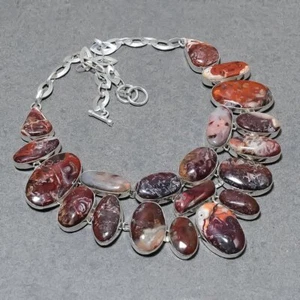 Crazy Lace Agate Gemstone Handmade Fashion Ethnic Jewelry Necklace 18" SR 6539 - Picture 1 of 7