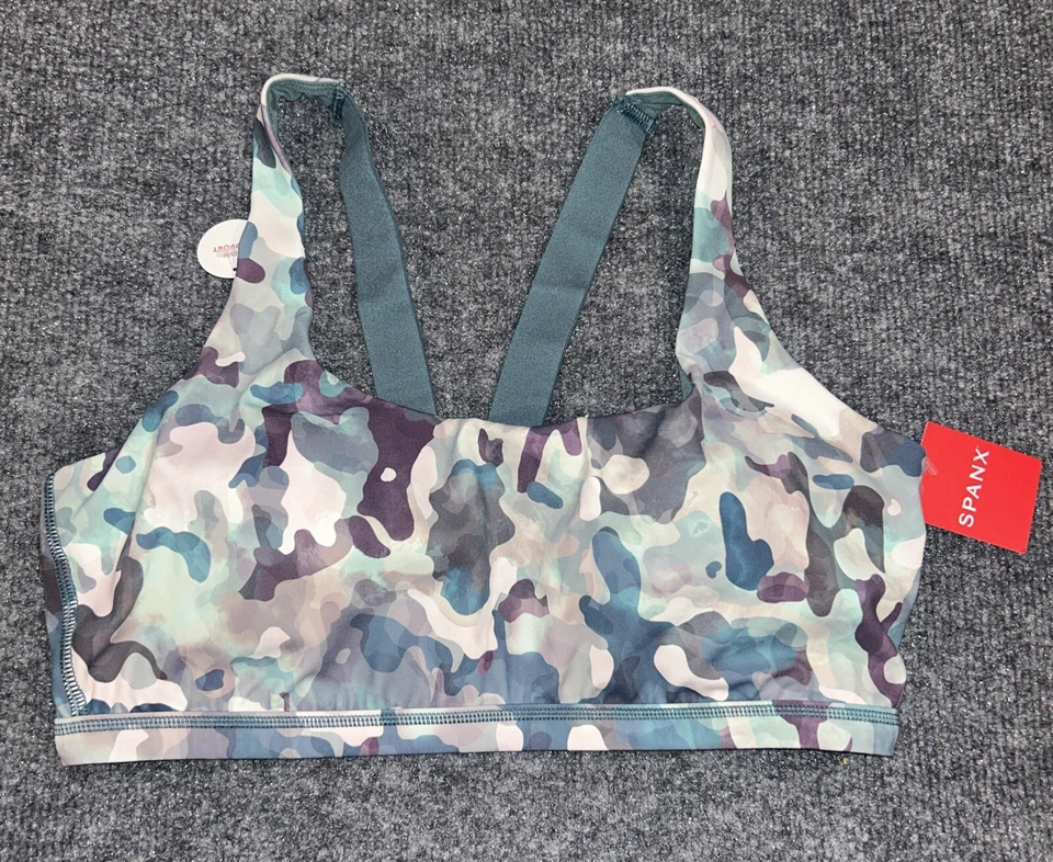 SPANX Low Impact Sports Bra Size Medium Midnight Garden Floral 50198R