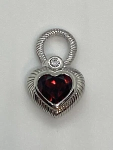 Dije Judith Ripka Plata Esterlina Rojo Blanco Estrás Forma de Corazón 0,3/4 ""2,81 g - Imagen 1 de 13