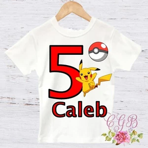 Pikachu birthday shirt, boys pokemon pikachu shirt - Picture 1 of 1