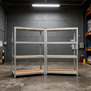 New 2PCS 5 TIER RACKING SHELF HEAVY DUTY GARAGE SHELVING STORAGE SHELVES UNIT . - Picture 1 of 18