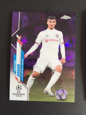2019-20 Topps Chrome Sapphire Houssem Aouar Rookie RC Purple 1/25 = 1/1 Lyonnais - Image 1 of 2