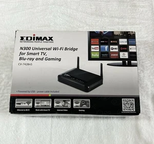Edimax N300 Universal Wi-Fi Bridge Extender For Smart TV, Gaming, Blu-Ray, New - Picture 1 of 8