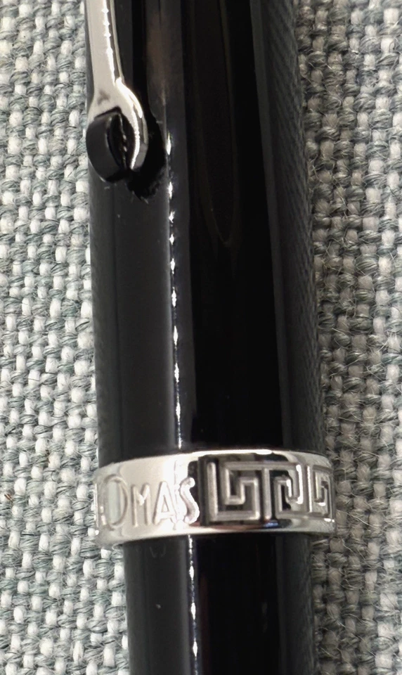 OMAS Ogiva Ballpoint Pen Nera (black) with Chrome Trim and matching gem Boxed - Image 1 of 4