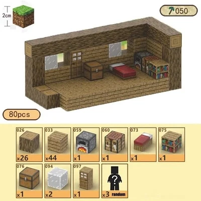 My World Pixel Magnetic Blocks OAK CABIN Set 80 Pcs STEM Toy Building 2cm - Image 1 of 3
